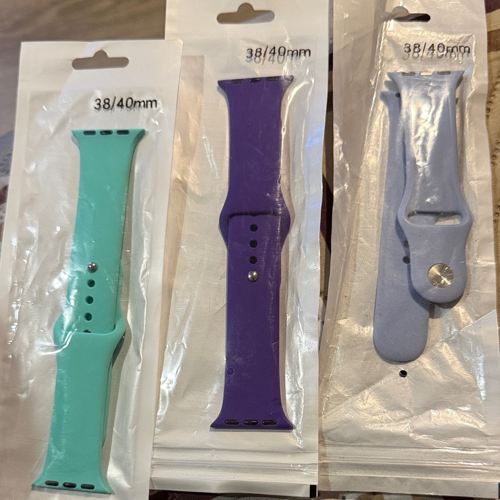 Silicone Replacement Watch Band for 38/40mm - Mint, Purple, Light Blue